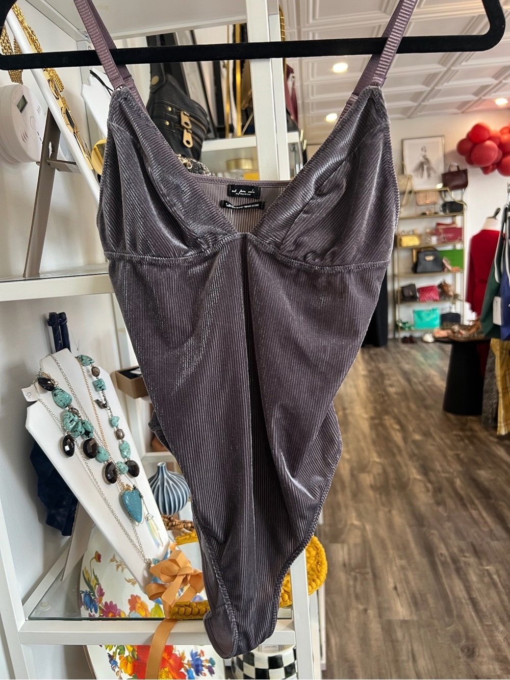 Urban Outfitters Dusty Plum Ribbed Knit Bodysuit